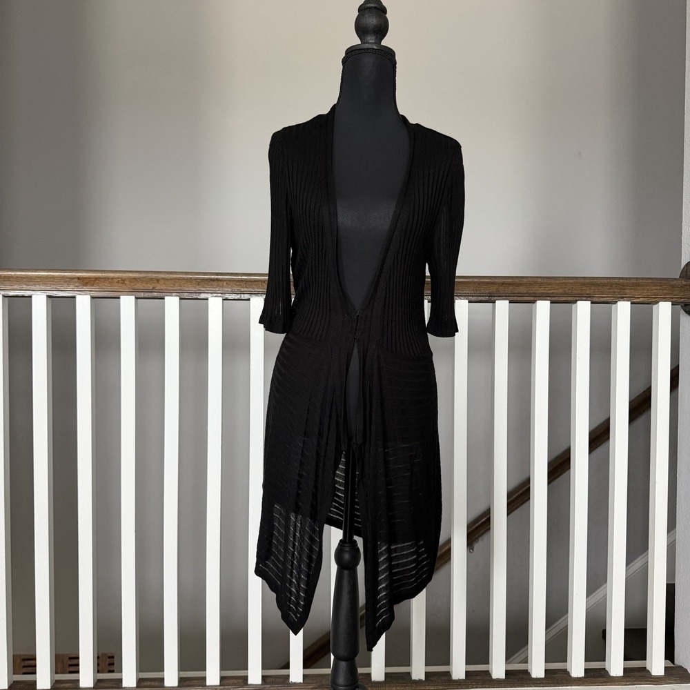 WHITE HOUSE BLACK MARKET WHBM Black Y2K Cardigan Small 90s Fairy Whimsigoth Boho